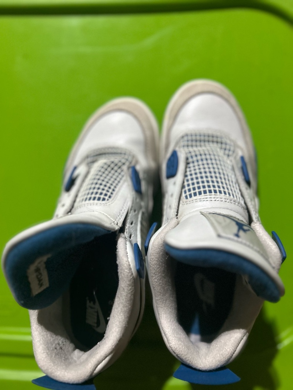 Jordan Kids White and Blue High-Top Sneakers